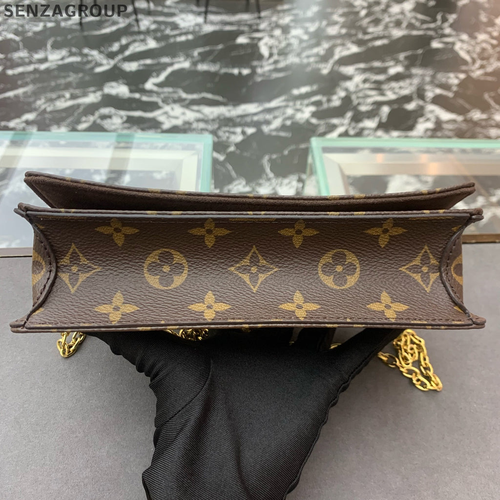 Louis Vuitton Lily WOC Monogram Chain Shoulder Bag Brown Classic Women's