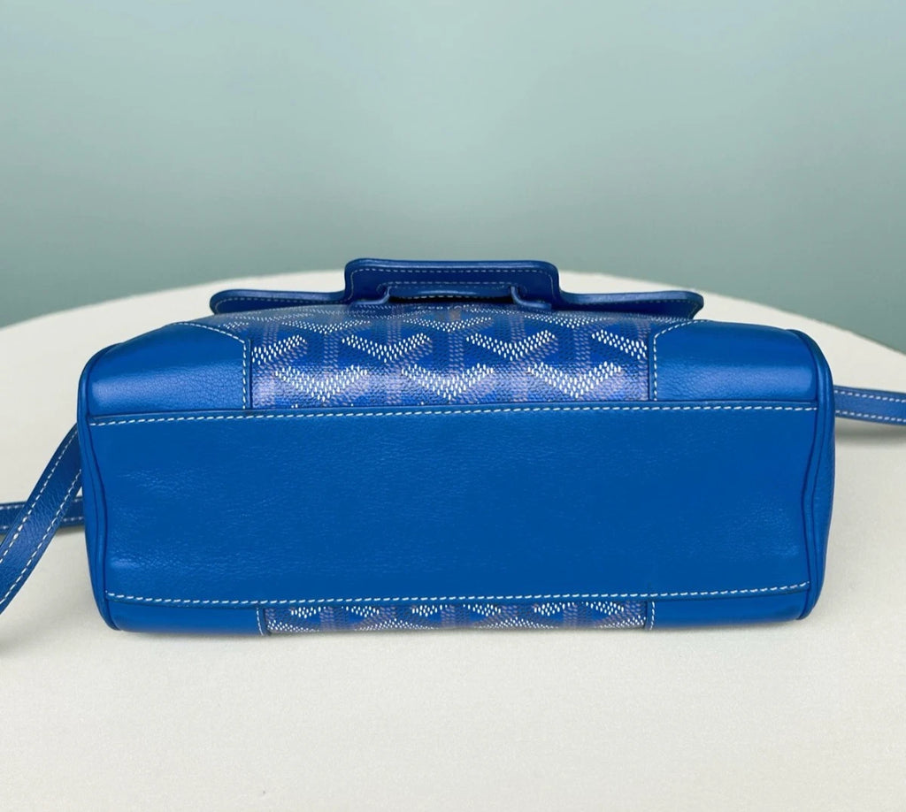 Goyard Saigon Crossbody Bag Top Handle Bag Blue Excellent