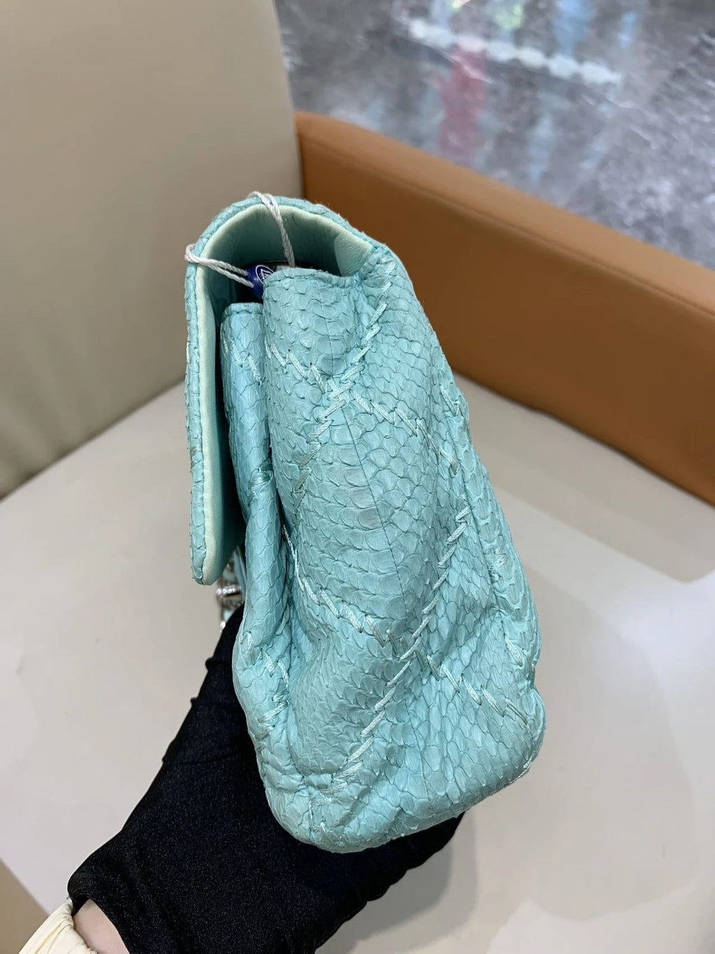 Chanel Mint Green Leather CF Shoulder Bag For Women