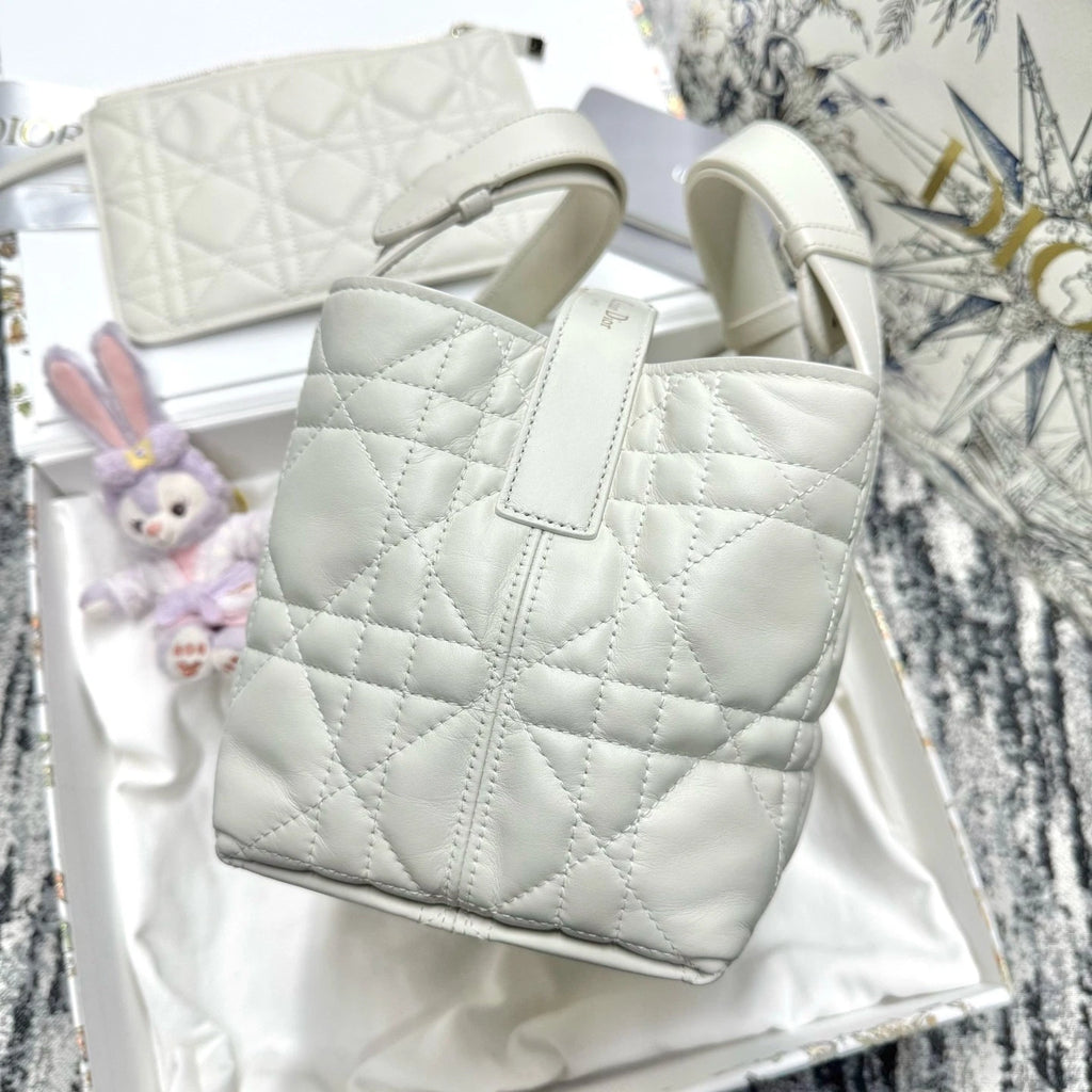 Dior Toujours Small Horizontal White Gold Leather Shoulder Bag For Women