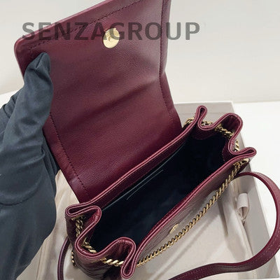 YSL Saint Laurent Nolita Mini Red Lambskin Chain Crossbody Bag Gold Hardware