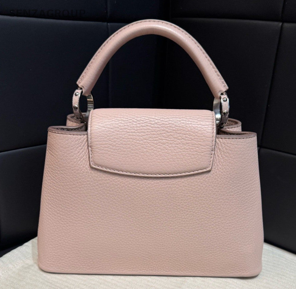 Louis Vuitton Capucines BB Top Handle Bag Crossbody Pink Silver Women Classic
