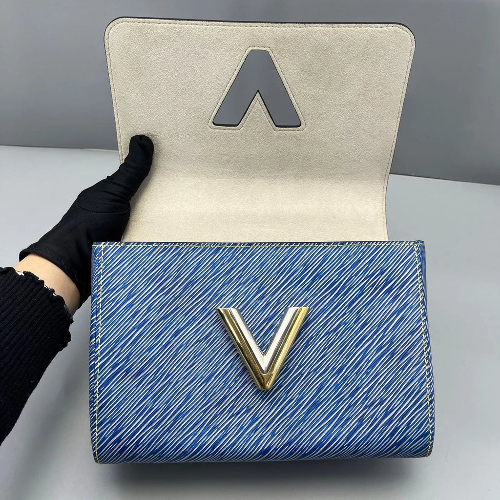 Louis Vuitton Twist Medium Blue Epi Shoulder Bag For Women
