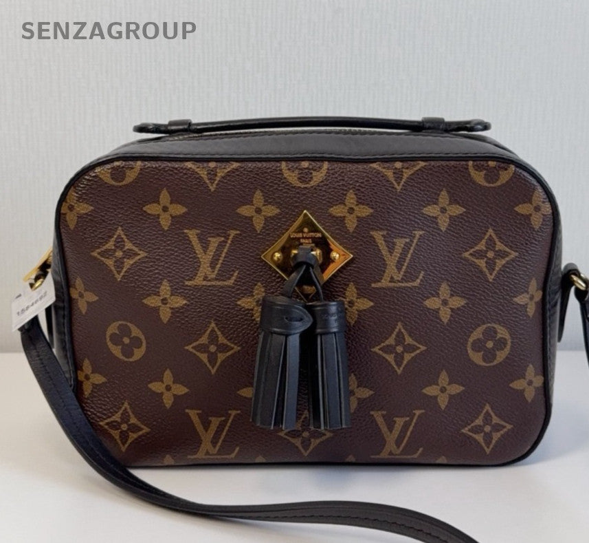 Louis Vuitton Saintonge Monogram Calfskin Crossbody Brown Gold Women Classic