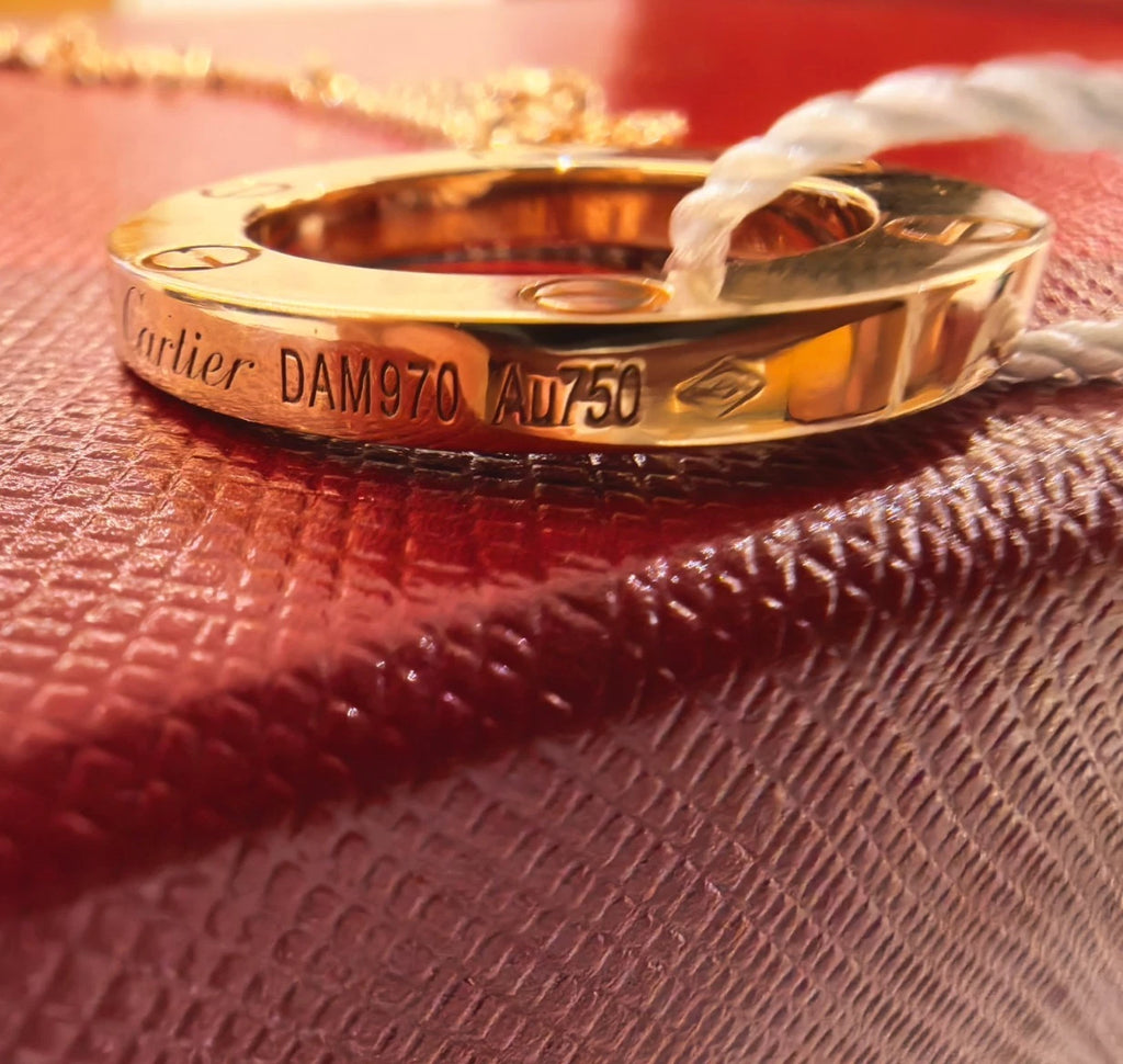 Cartier Love Necklace 18k Rose Gold Round Pendant 42cm/16.54in Jewelry