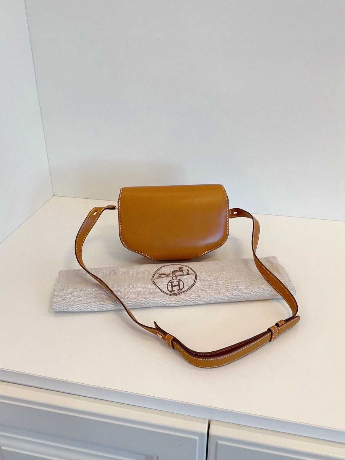Hermes Cherche Midi18 Mini Brown Gold Shoulder Bag For Women
