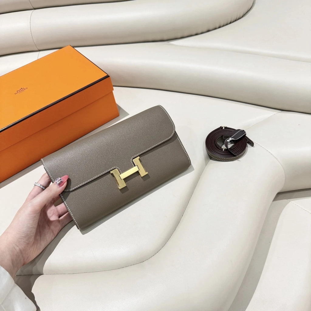 Hermès Constance To Go Wallet Crossbody Bag Etoupe Grey Classic
