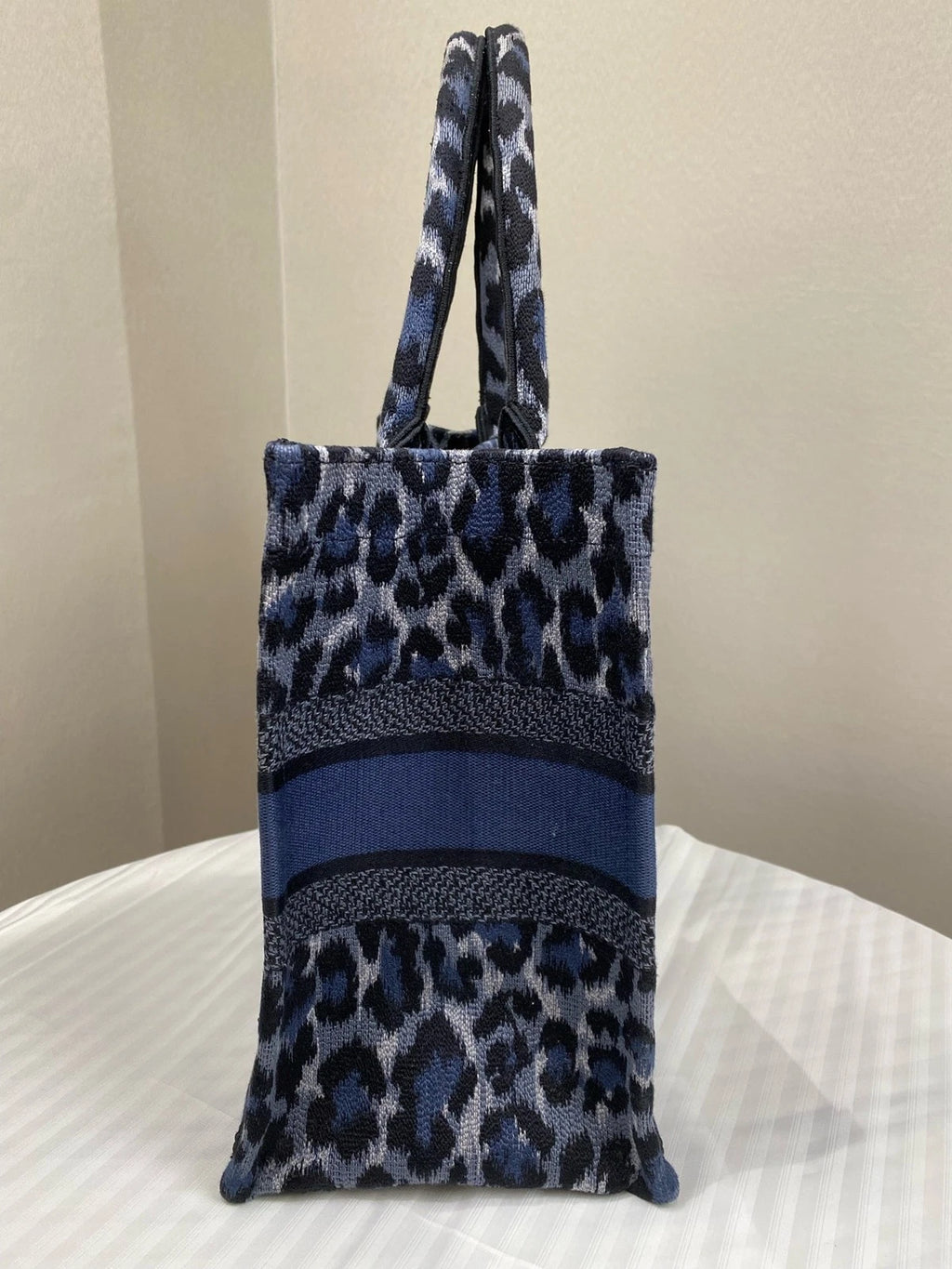 Authentic Dior Leopard Print Medium Book Tote Handbag For Women