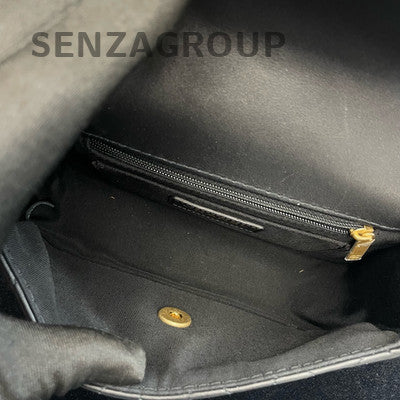 Chanel Red & Black Quilted Classic Flap Bag with Gold Chain