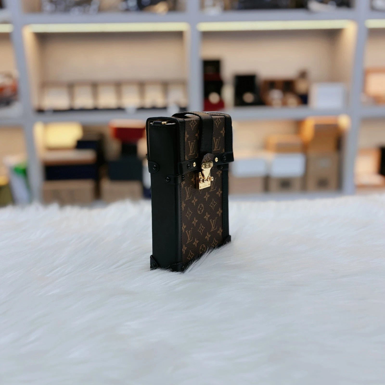 Louis Vuitton Trunk Vertical Monogram Hard Box Phone Bag For Women