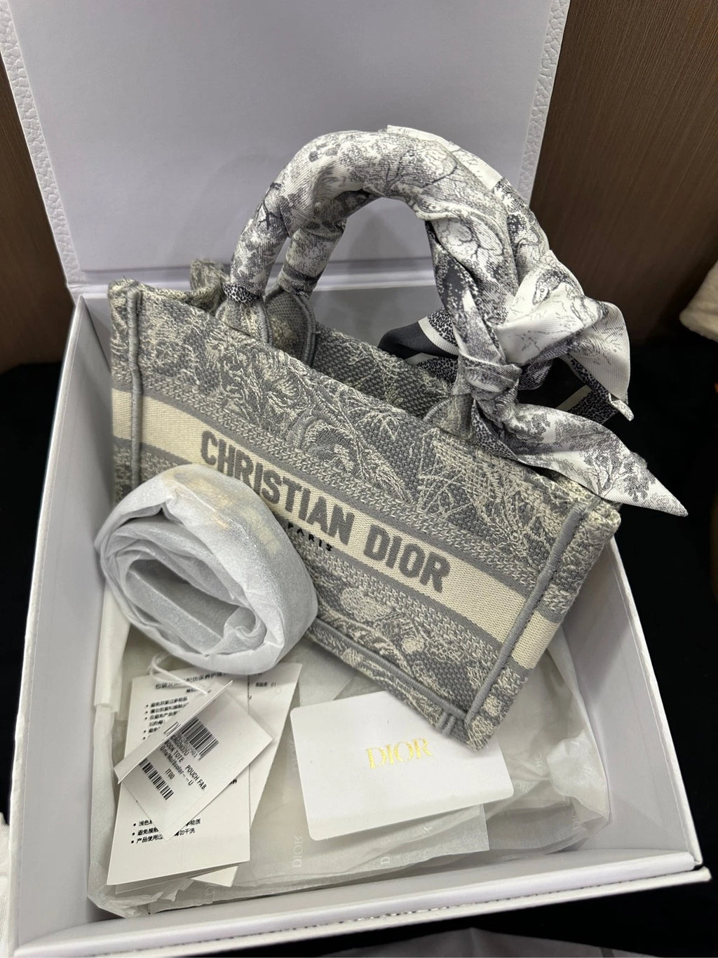 New Canvas Dior Mini Book Tote Bag For Women