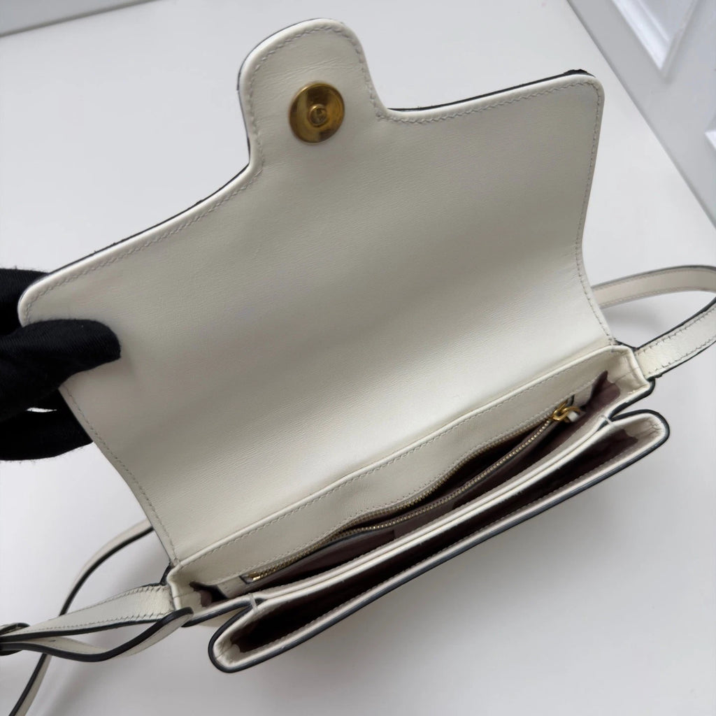 Gucci Arli PM Shoulder Crossbody Bag White Gold Hardware Women