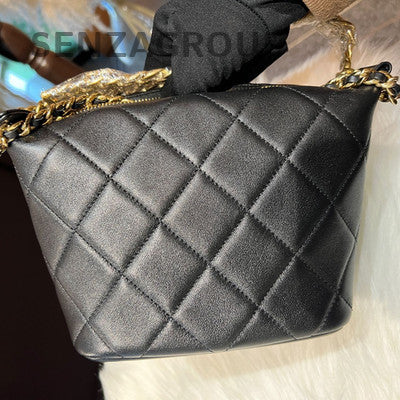 Chanel Black Gold Quilted Hobo Chain Shoulder Bag - Classic Fashion