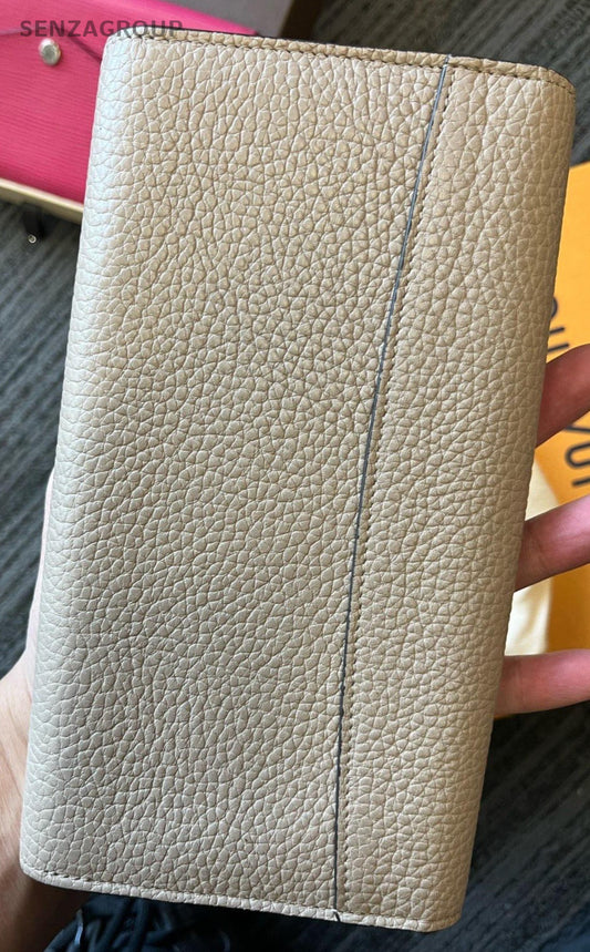 Louis Vuitton Cap Long Wallet Clutch Gray Gold Used Women Classic