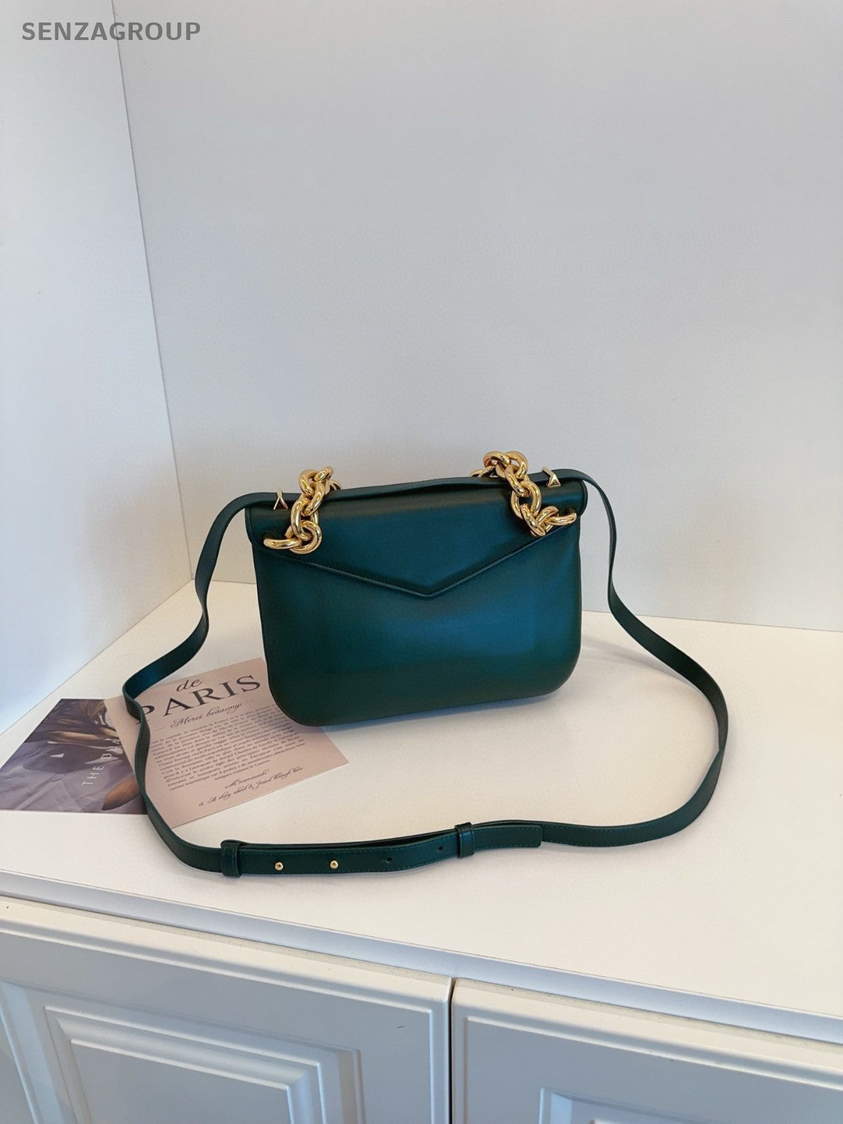 BOTTEGA VENETA Mount Envelope Shoulder Crossbody Bag Women Green