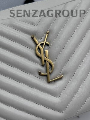 Saint Laurent White Gold Hardware Tassel Camera Crossbody Bag Women