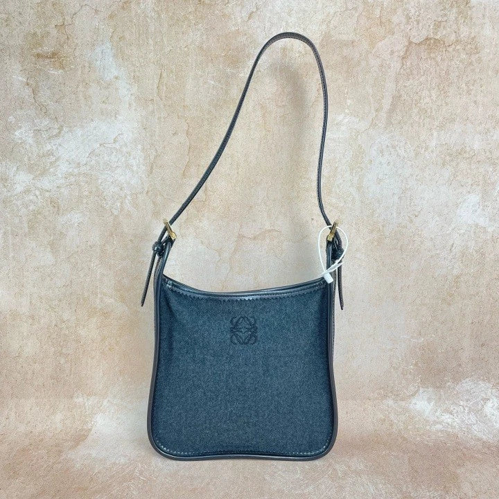 Loewe Gray Vintage Hunting Shoulder Handbag For Women