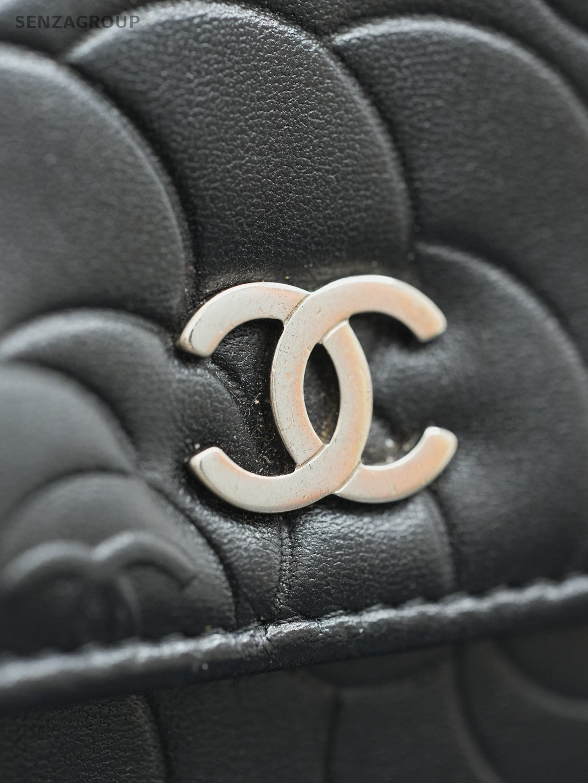 CHANEL Camellia Woc Chain Shoulder bag Crossbody Black Silver Women