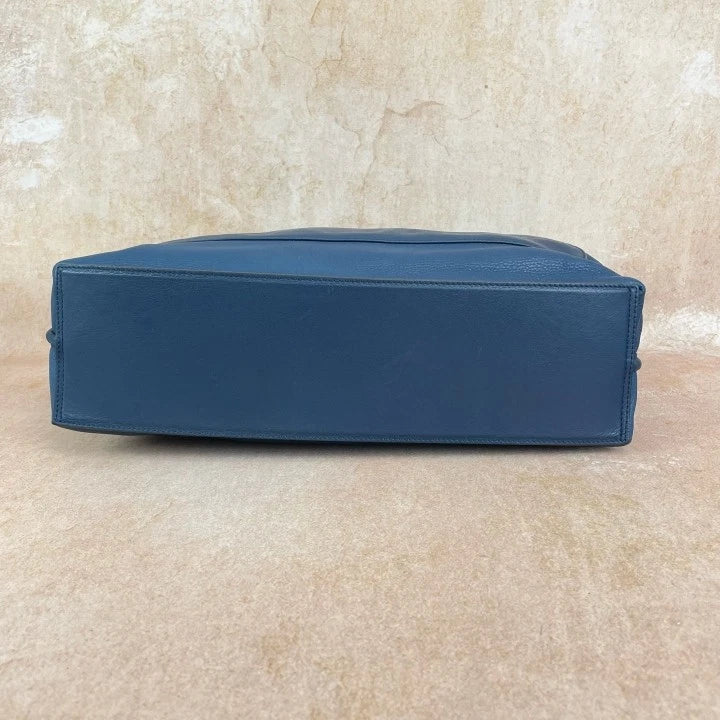 Loewe Blue Calfskin Flap Messenger Box Handbag For Women