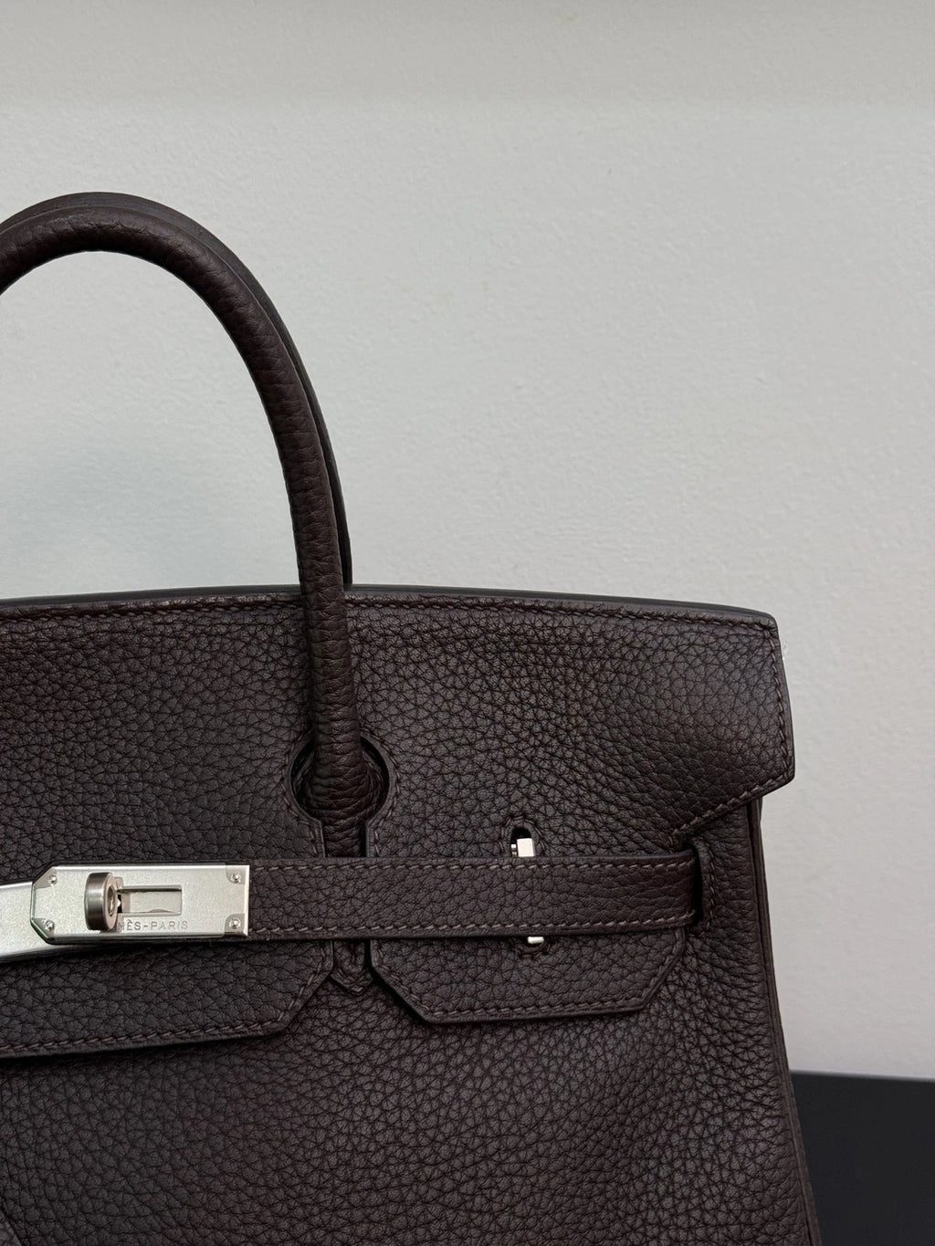 Hermes Hac32 Ebony Black Silver Top Handle Bag Used Women Classic