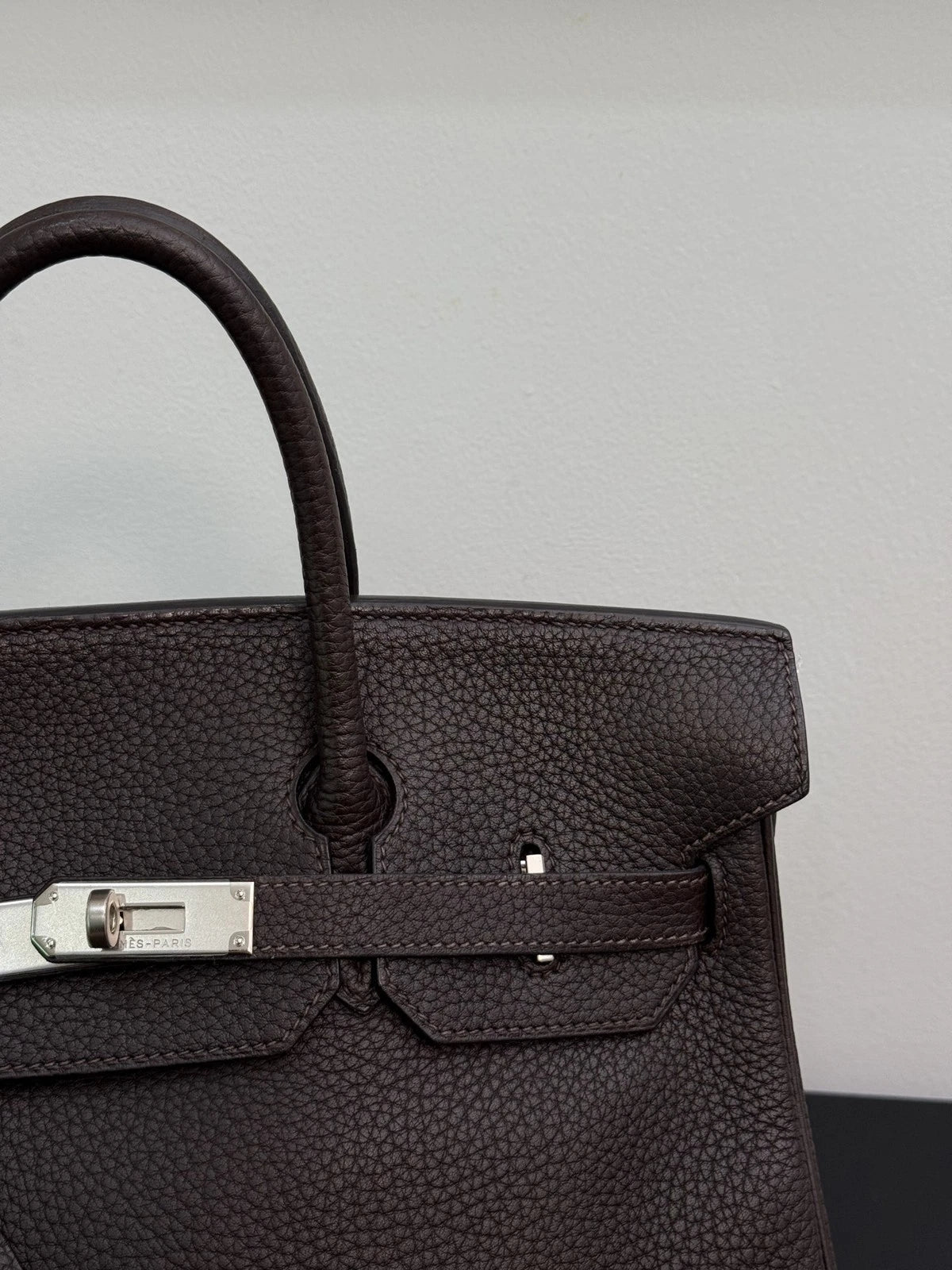 Hermes Hac32 Ebony Black Silver Top Handle Bag Used Women Classic