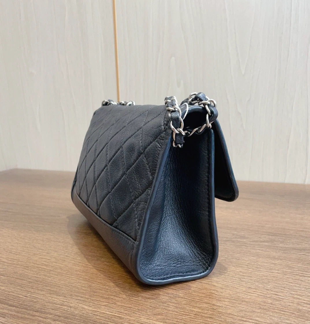Chanel Classic Flap Diamond Black Shoulder Bag Turn Lock Women Fashion