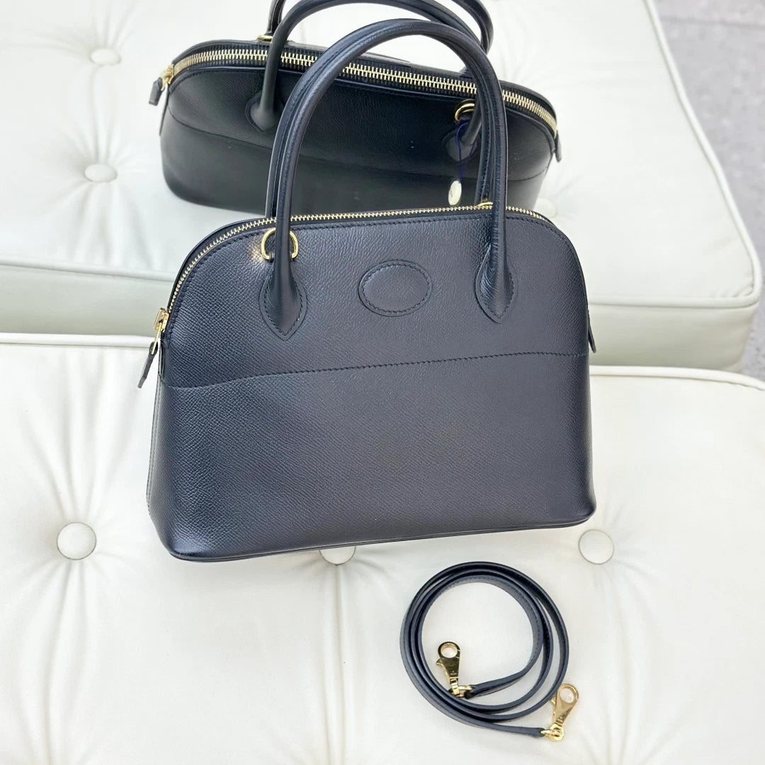 Hermes Bolide 27 Epsom Top Handle Shoulder Crossbody Bag Black Women S