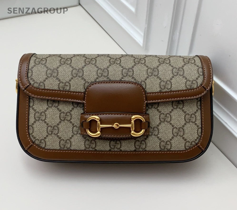 Gucci Horsebit1955 Mini Ophidia Chain Shoulder Bag Brown Gold Women Classic