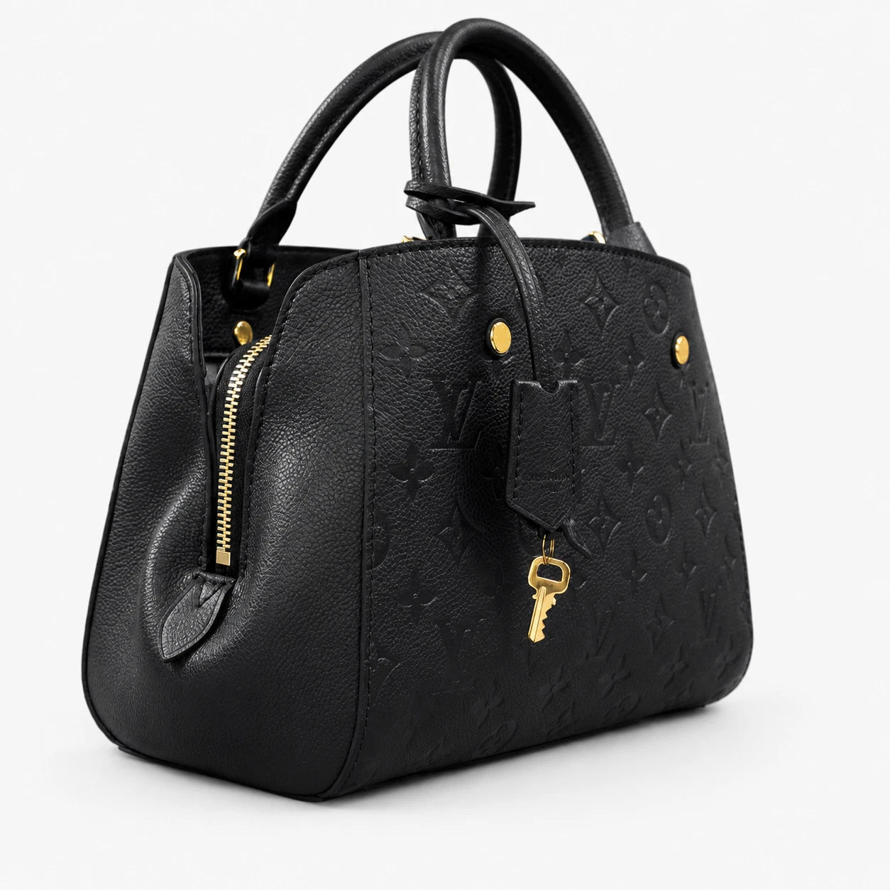 Louis Vuitton Monogram Empreinte Montaigne BB 2Way Shoulder Handbag Black GHW