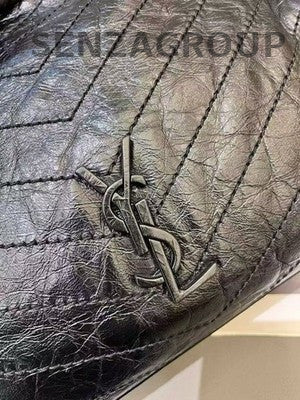Saint Laurent Niki Shopping Bag Chain Shoulder Bag Black Silver Women Classic