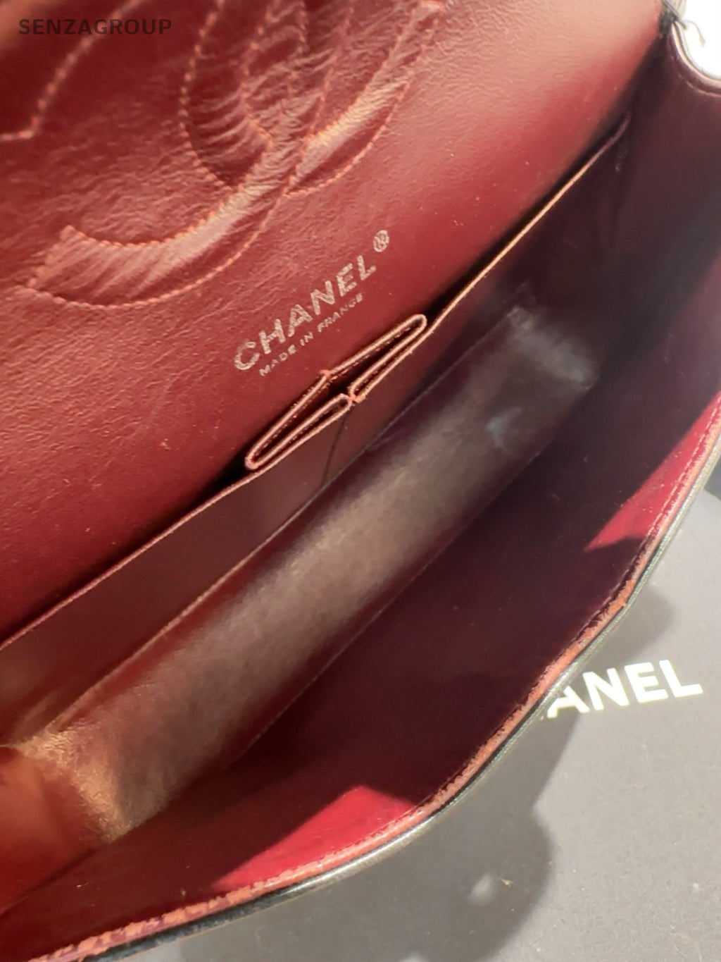 Chanel Classic Flap MM Lambkin Chain Shoulder Bag Black Silver Women Diamond