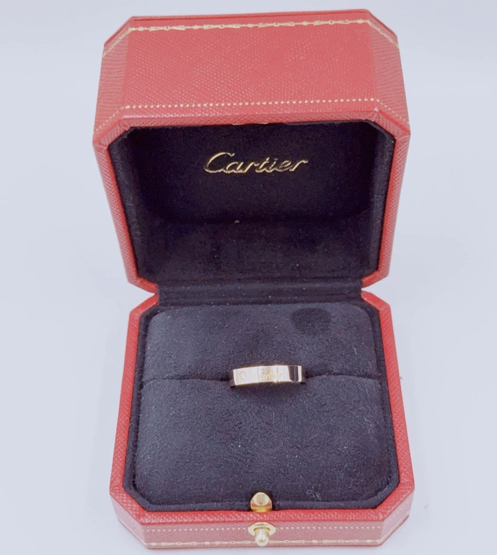 Cartier C DE Cartier 18k Rose Gold Band Ring with Diamond EU52/US6