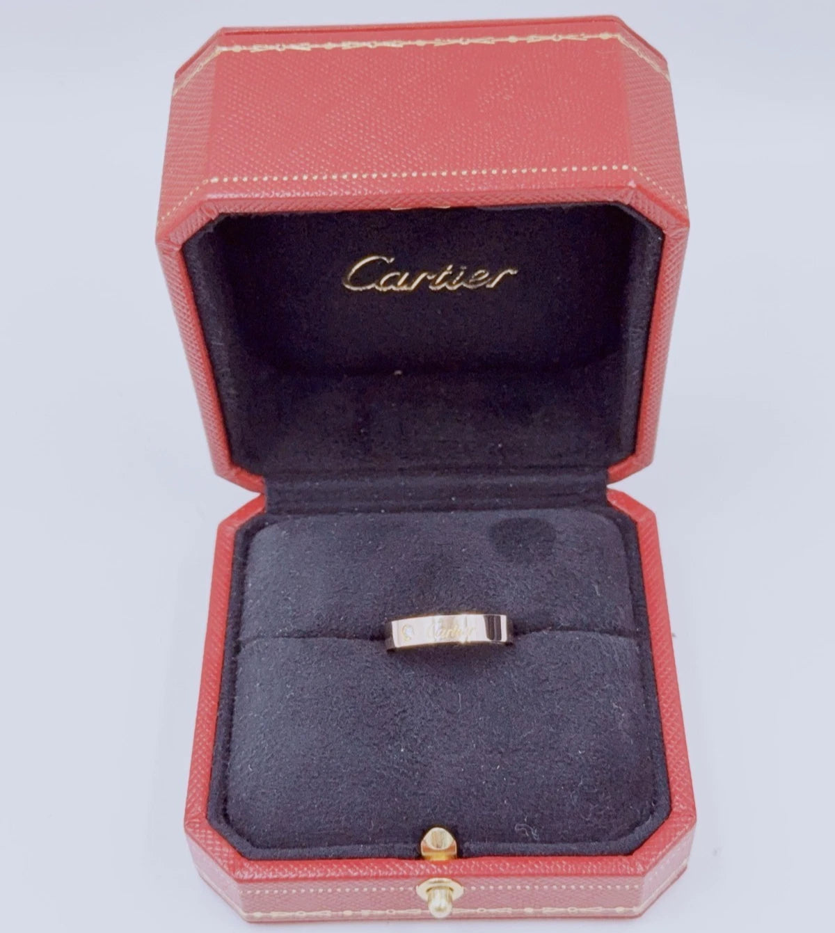 Cartier C DE Cartier 18k Rose Gold Band Ring with Diamond EU52/US6