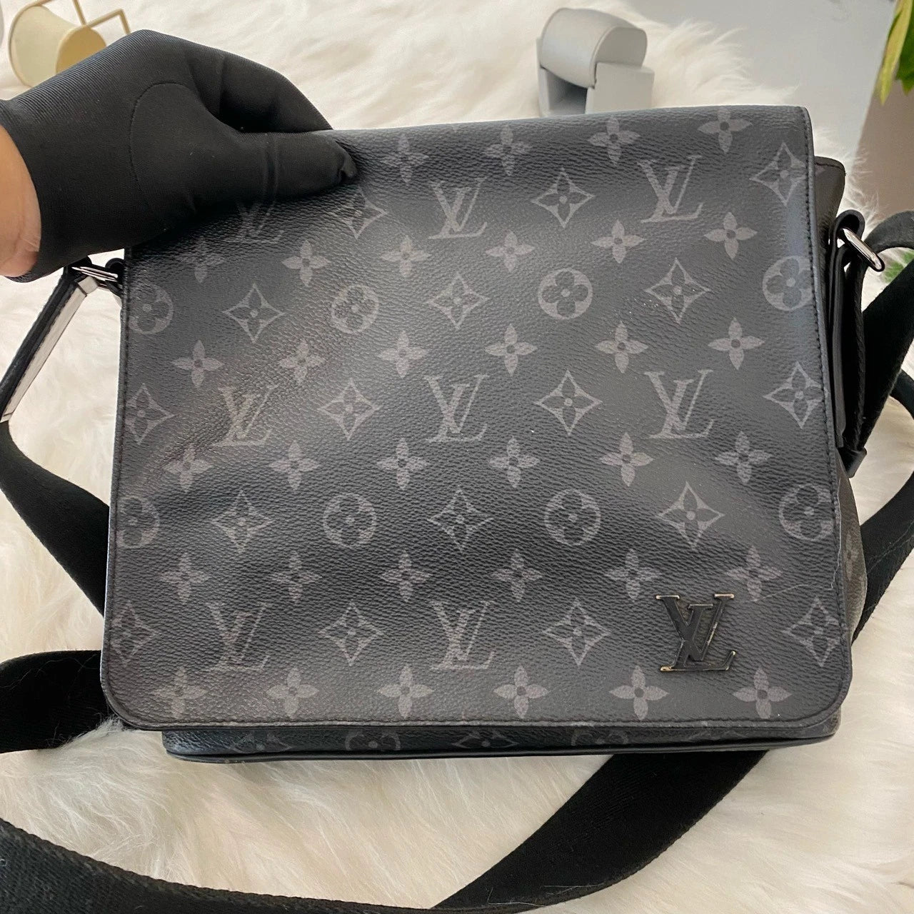 Louis Vuitton Eclipse District Monogram Canvas Black Messenger Crossbody Bag
