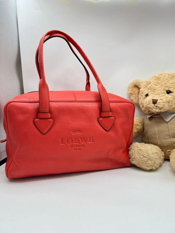Loewe Red Bowling Top Handle Handbag For Women