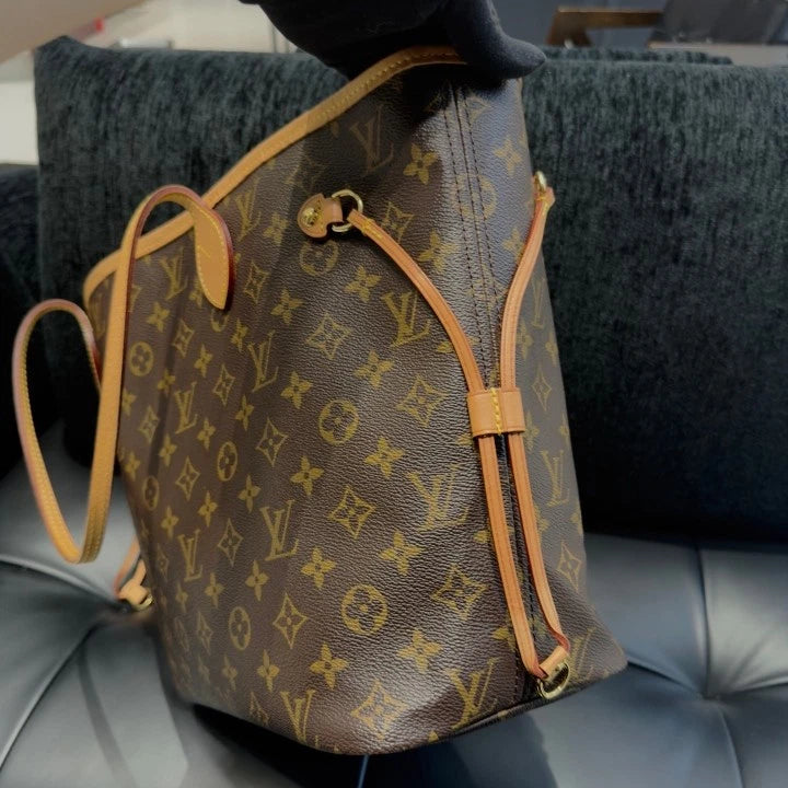 Louis Vuitton Neverfull MM Monogram Tote Shoulder Bag Brown Women D
