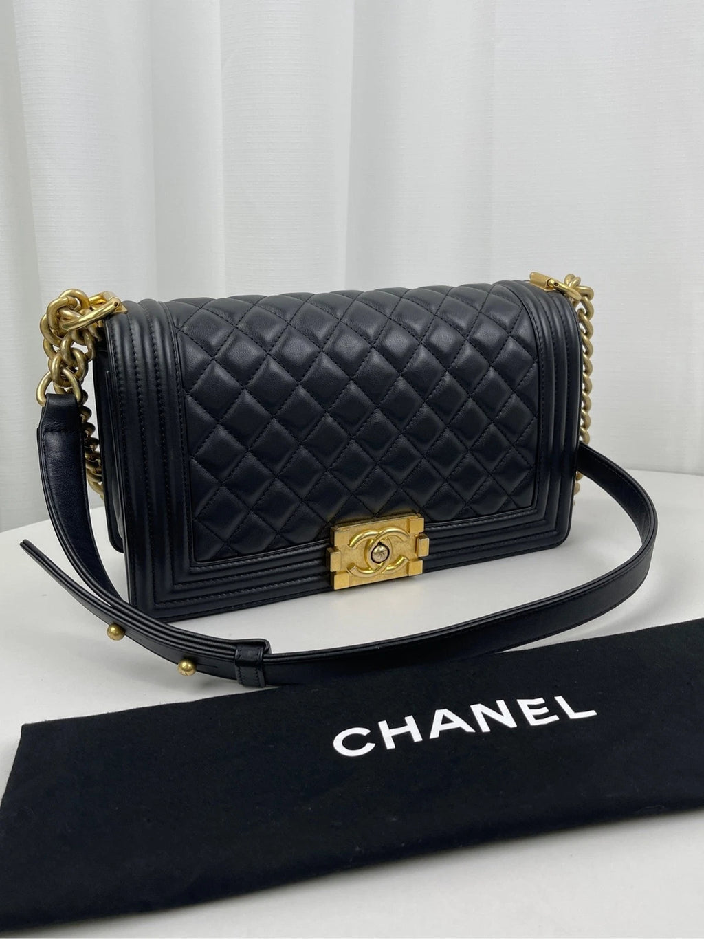 CHANEL Medium Le Boy Calfskin Shoulder Bag For Women