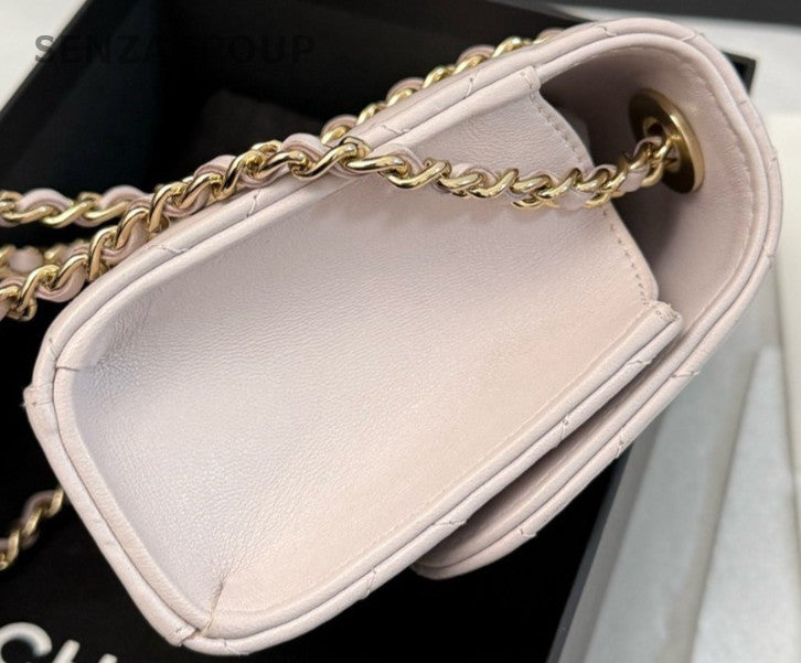 Chanel Trendy CC Mini Chain Shoulder Bag Crossbody Pink Gold Women Classic