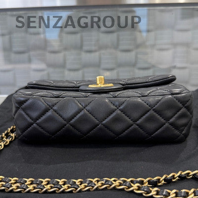 Chanel CF Gold Ball Mini Flap Bag Lambskin Shoulder Bag for Women