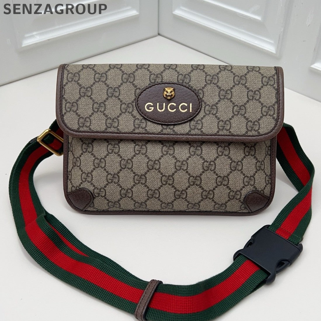 Gucci Ophidia Canvas Shoulder Crossbody Brown Gold Unisex Adults Classic