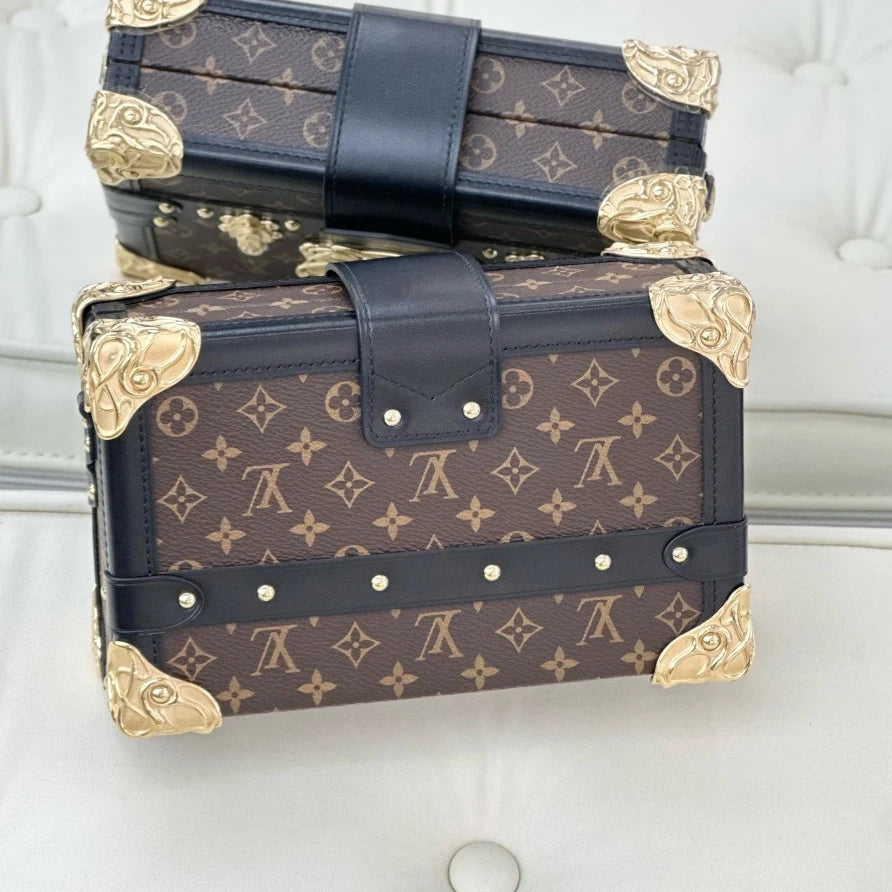 Louis Vuitton S-Lock Monogram Shoulder Crossbody Bag Brown Gold Women S