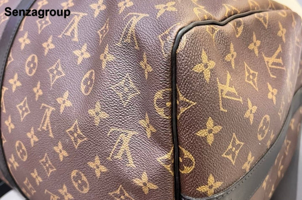 Louis Vuitton Keepall45 Monogram Top Handle Shoulder Bag Brown Silver Unisex