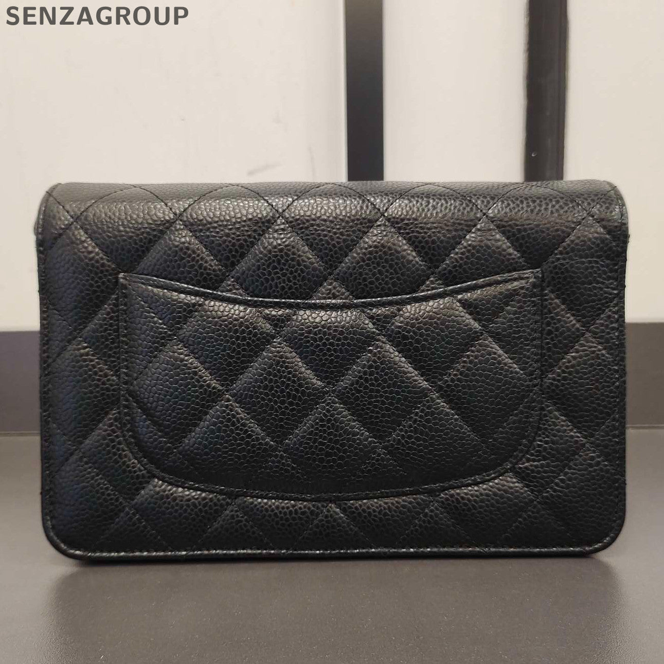 Chanel WOC Black Gold Quilted Calfskin Chain Crossbody Bag Classic