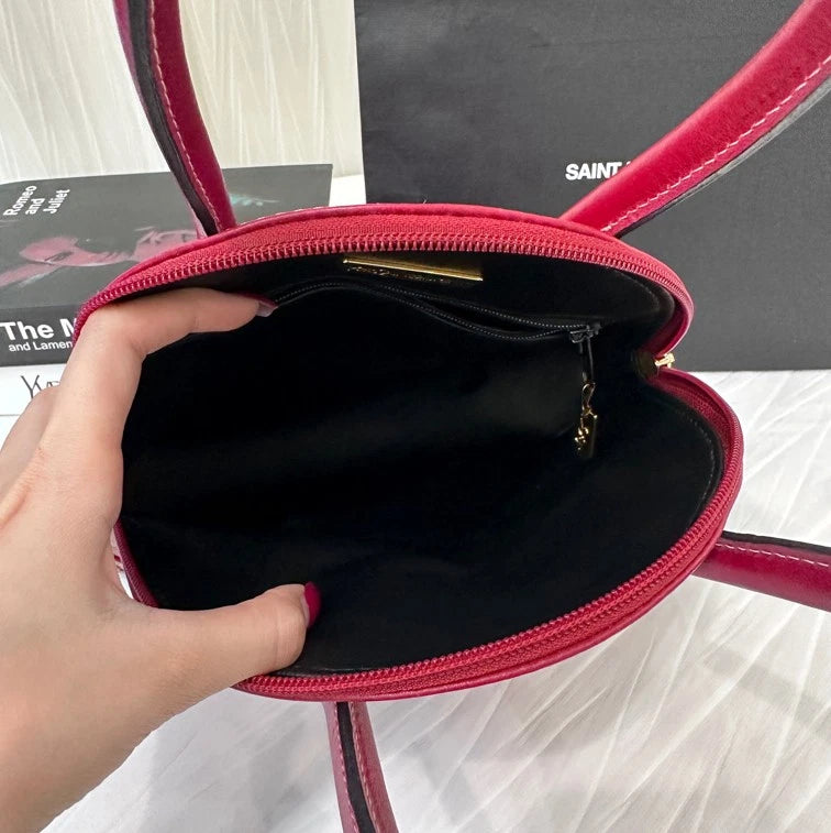 YSL Red White Y Line Shell Shoulder Handbag For Women