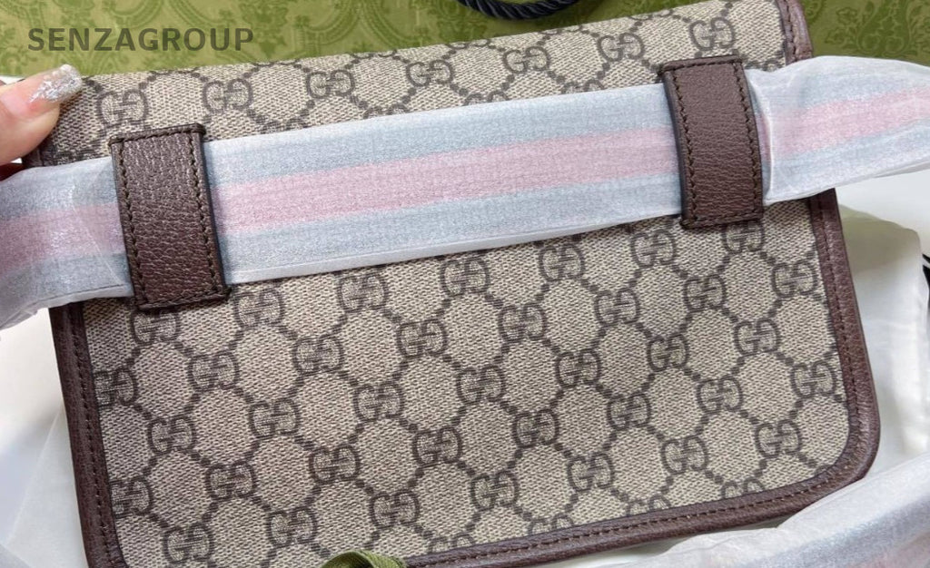Gucci GG Supreme Waist Bag Shoulder Crossbody Bag Brown Brand New