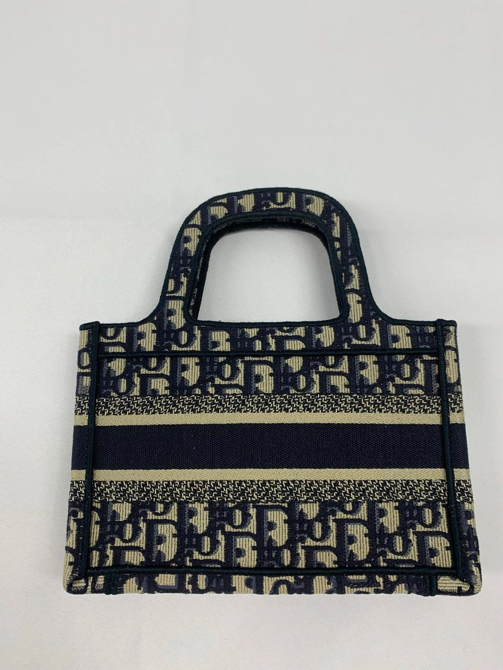 Dior Book Tote Denim Blue Tote Bag Excellent