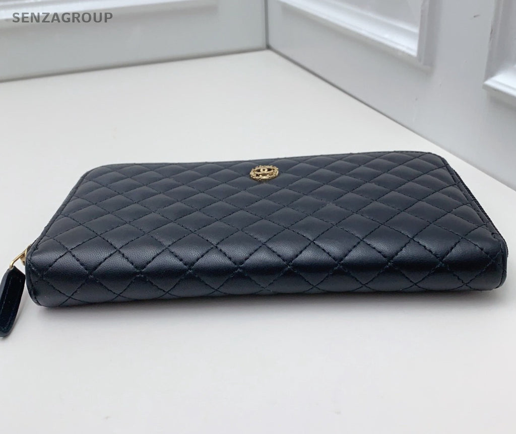 Chanel Diamond Clutch Black Pink Gold Used Women Classic Fashion