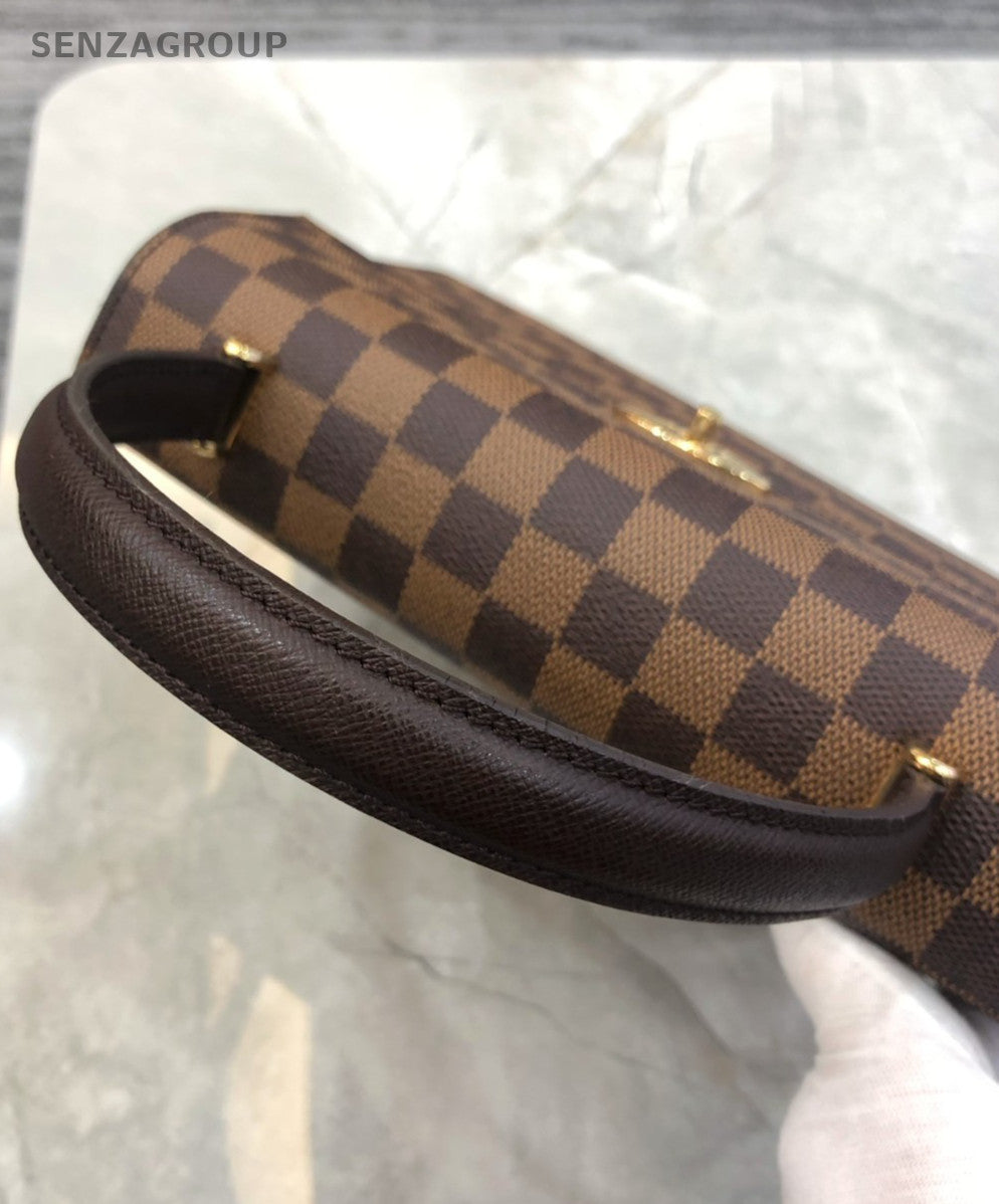 Louis Vuitton Kelly Damier Ebene Top Handle Handbag Brown Women
