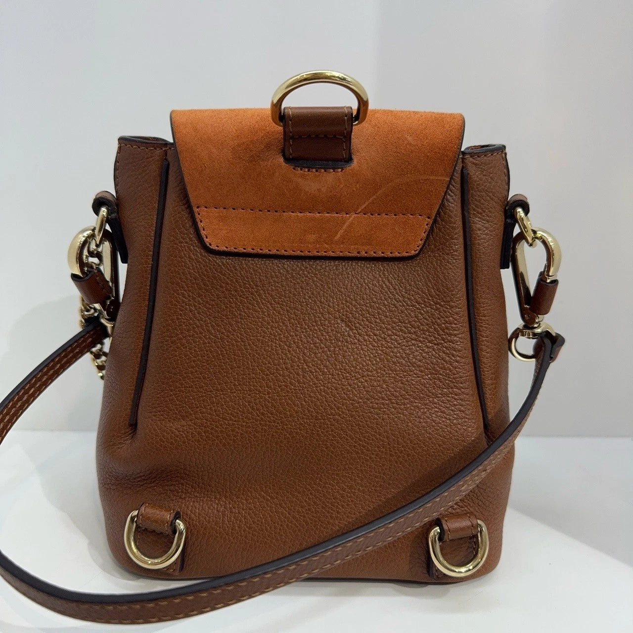 Chloe Faye Mini 2-way Backpack Suede Calfskin Shoulder Handbag For Women