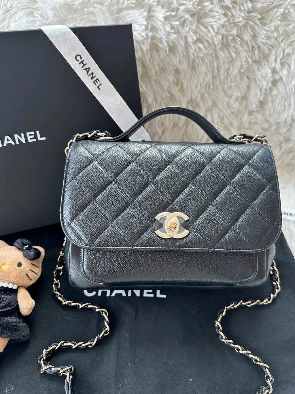 CHANEL Medium Calfskin Top Handle Messenger Bag For Women